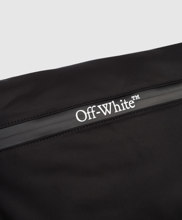 Off-White Черная поясная сумка с принтом логотипа OMNO037C99FAB001 изображение 4