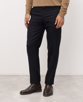 ISAIA Синие брюки из шерсти 007315P9010