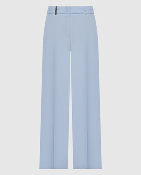 Peserico Голубые брюки с брендовым патчем A0404002606