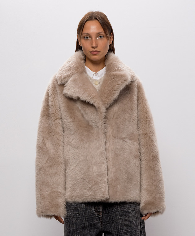 Babe Pay Pls Бежева укорочена дублянка 2331CASHMERE зображення 3
