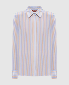 Max Mara Голубая рубашка MSTFLIRT из шелка MSTFLIRT