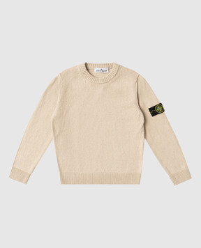 Stone Island Дитячий бежевий светр з патчем логотипом L1S165100005S00D314
