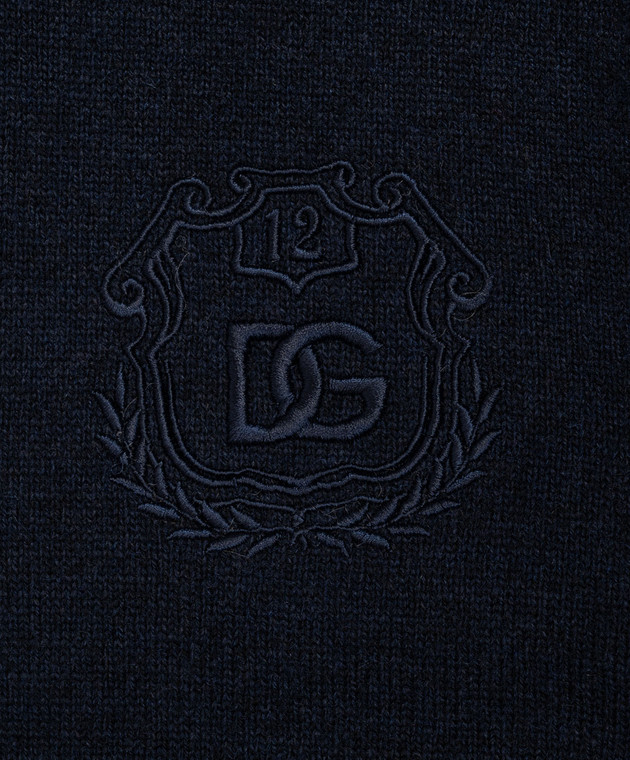 Dolce&Gabbana Дитяче синє поло з вовни і кашеміру L4KWJ4JDVGS26 зображення 3