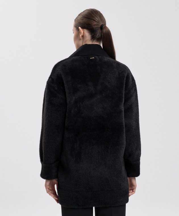 Twinset Черное двубортное пальто с шерстью 262TP2490 изображение 4