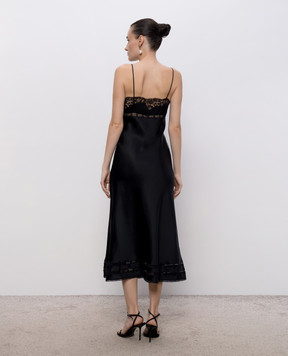 Ermanno Scervino Чорна сукня з мереживом D482Q728APOKP