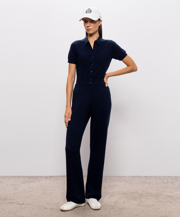 Sporty & Rich Синий кардиган Jannie с короткими рукавами WS10085326BL106 изображение 2