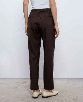 Marco Pescarolo Коричневые брюки Zeza из шерсти и шелка ZEZAD5314