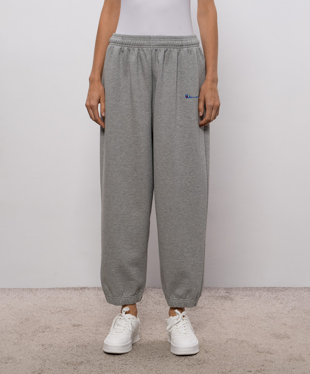 Vetements Сірі джогери з вишивкою логотипа MH27SP225G зображення 3