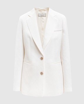 Peserico Білий жакет з льоном з ланцюжком моніль A0120206668