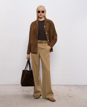 The Row Коричневая замшевая рубашка Jannie 10834L655