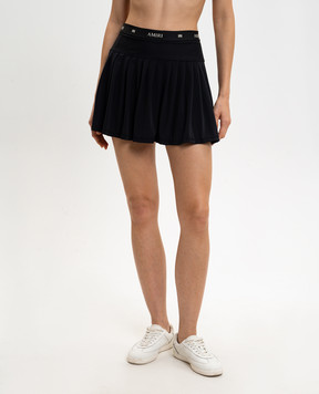 AMIRI Чорна спідниця-плісе з логотипом AWBOAC1006