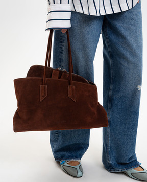 The Attico Коричнева замшева сумка-тоут La Passeggiata 250WAH00054LBT007AA