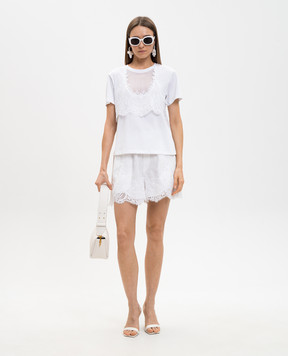 Twinset Белая футболка с кружевом 261TT2490