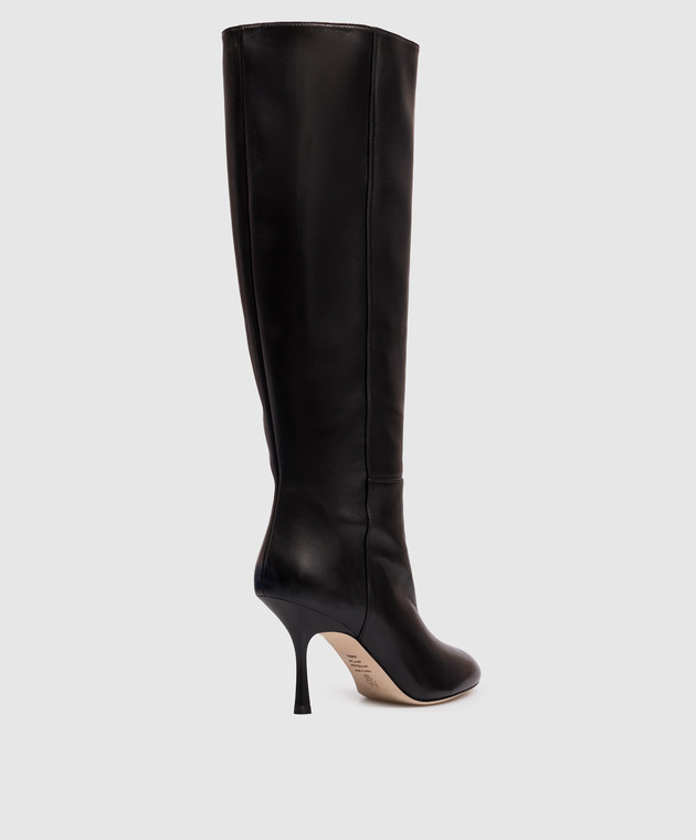Stuart Weitzman Черные кожаные сапоги MADISON SO505 изображение 3