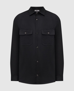 Marco Pescarolo Черная рубашка из шерсти и шелка NEXT5322