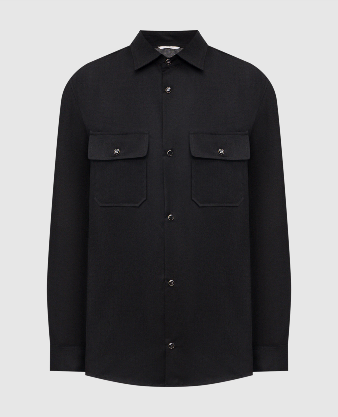 

Черная рубашка из шерсти и шелка, Черный, Рубашки