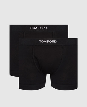 Tom Ford Набір чорних трусів-боксерів з візерунком логотипа T4XC31410
