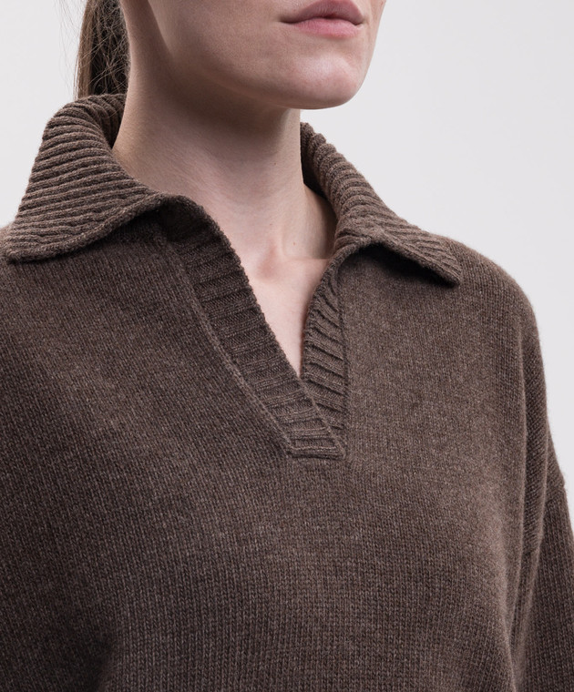 Max Mara Weekend Коричневий пуловер AGRE з вовни WKDAGRE зображення 5