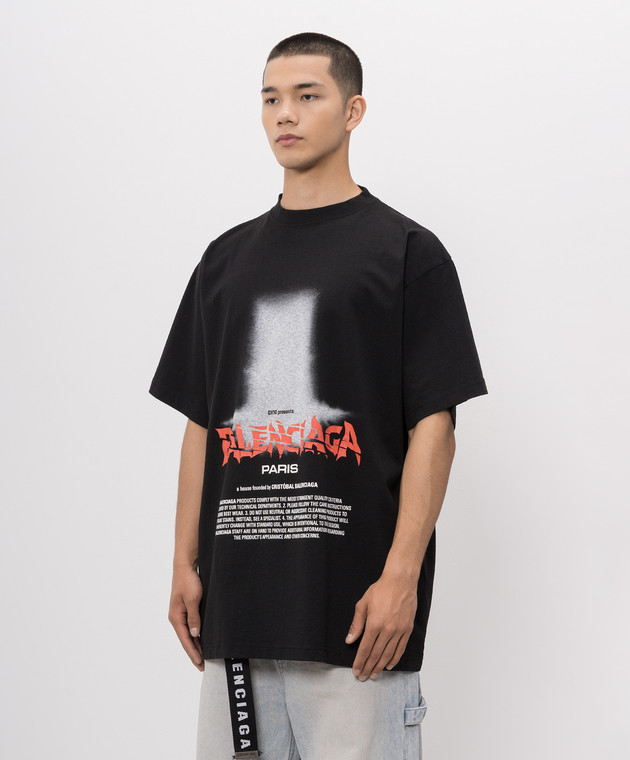 Balenciaga Чорна футболка The Door 850345TUVO4 зображення 3