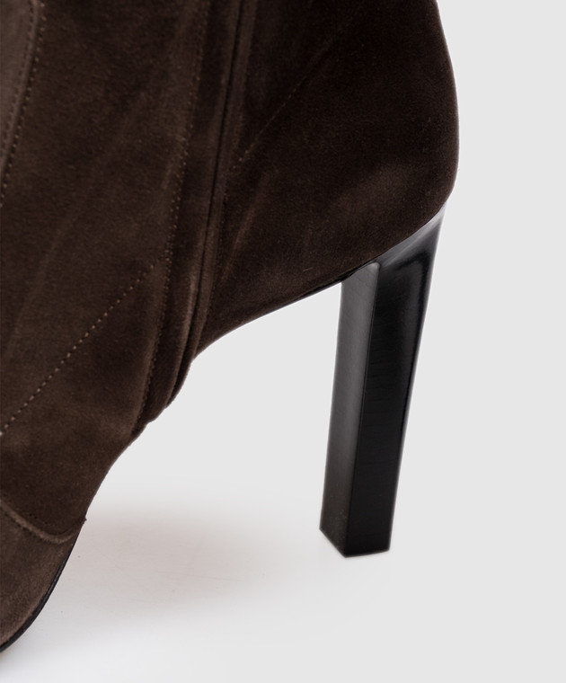 Saint Laurent Коричневые замшевые сапоги FRANCOISE 84157427D00 изображение 5