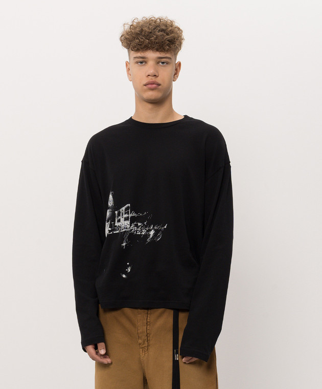 Ann Demeulemeester Черный лонгслив Emil B0014671FA206 изображение 3