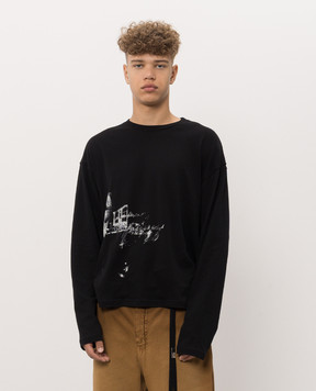 Ann Demeulemeester Черный лонгслив Emil B0014671FA206