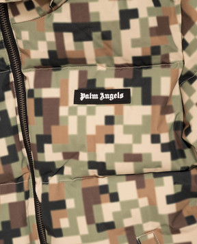Palm Angels Детская зеленая куртка в камуфляжном принте F6PAJBPF006