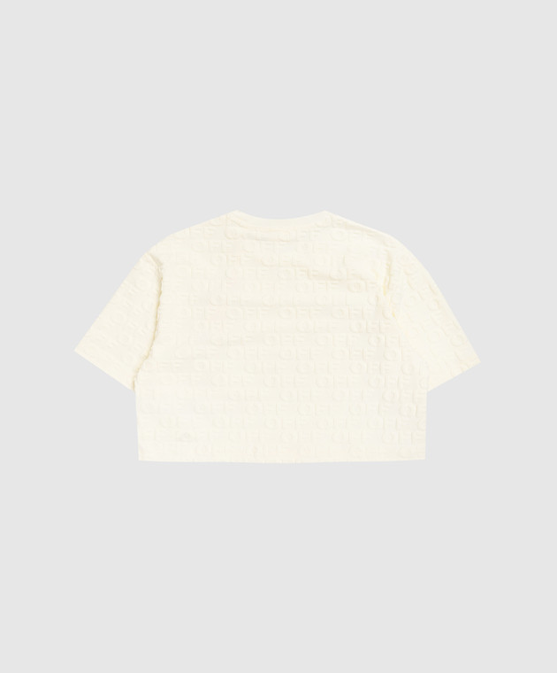 Off-White Дитяча жовта укорочена футболка 44GAA019S26J003 зображення 2