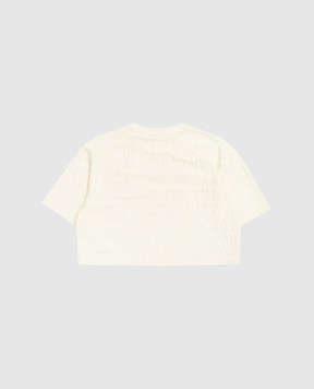 Off-White Дитяча жовта укорочена футболка 44GAA019S26J003