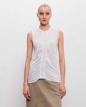 UMA WANG Білий топ Sleevless з льону UK7130