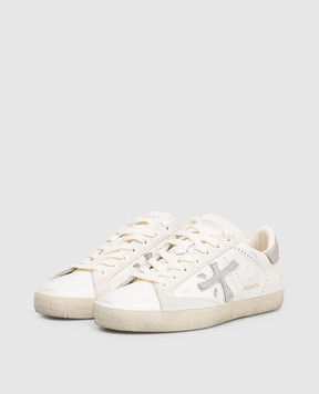 Premiata Шкіряні кросівки Stevend кольору айворі STEVEND8127