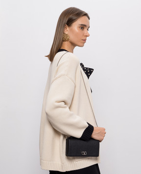 Valentino Черный кожаный клатч VLogo 9W2P0AU1BKH