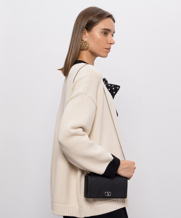 Valentino Черный кожаный клатч VLogo 9W2P0AU1BKH изображение 2