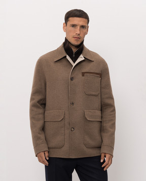 Brett Johnson Коричнева куртка з кашеміру FW26D19LP701CHE