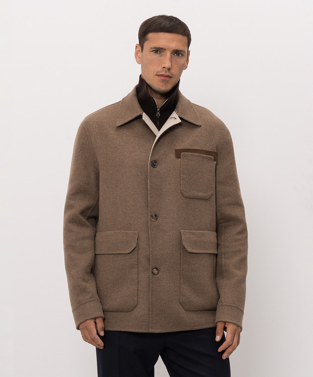 Brett Johnson Коричнева куртка з кашеміру FW26D19LP701CHE зображення 3