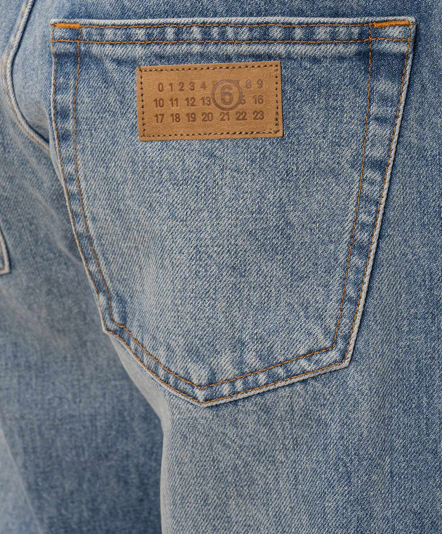 Maison Margiela MM6 Синие джинсы двойной конструкции SH2LA0062M30058 изображение 5