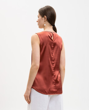 Peserico Теракотовий топ із шовку A08893D02372