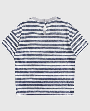 Brunello Cucinelli Детская футболка в полоску с цепочкой мониль BQ969T492C