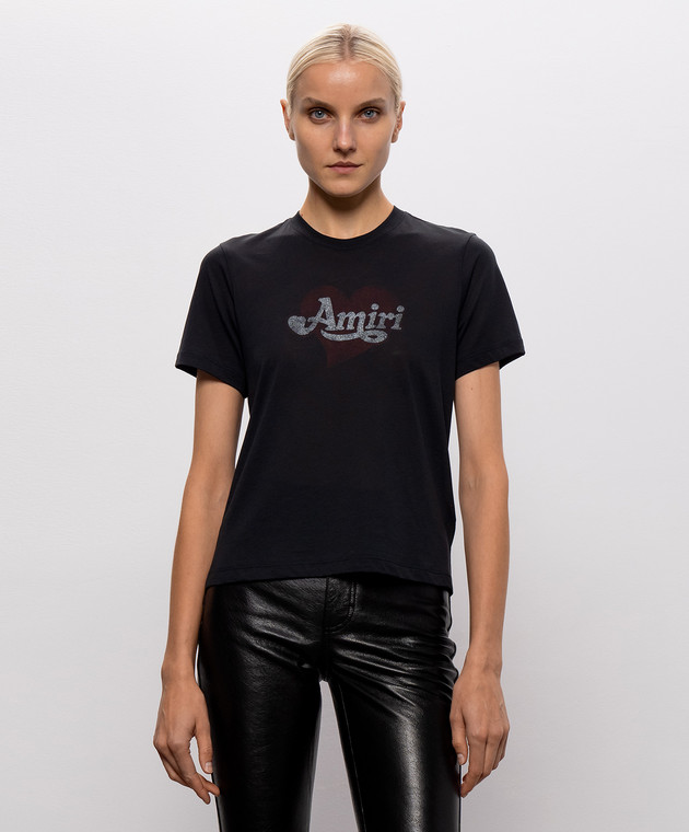 AMIRI Чорна футболка з принтом логотипа AW426JR011 зображення 3