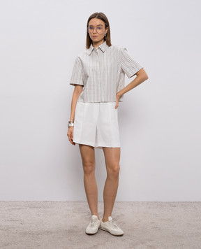 Agnona Белая рубашка с шелком в клетку TD1111YQ2009