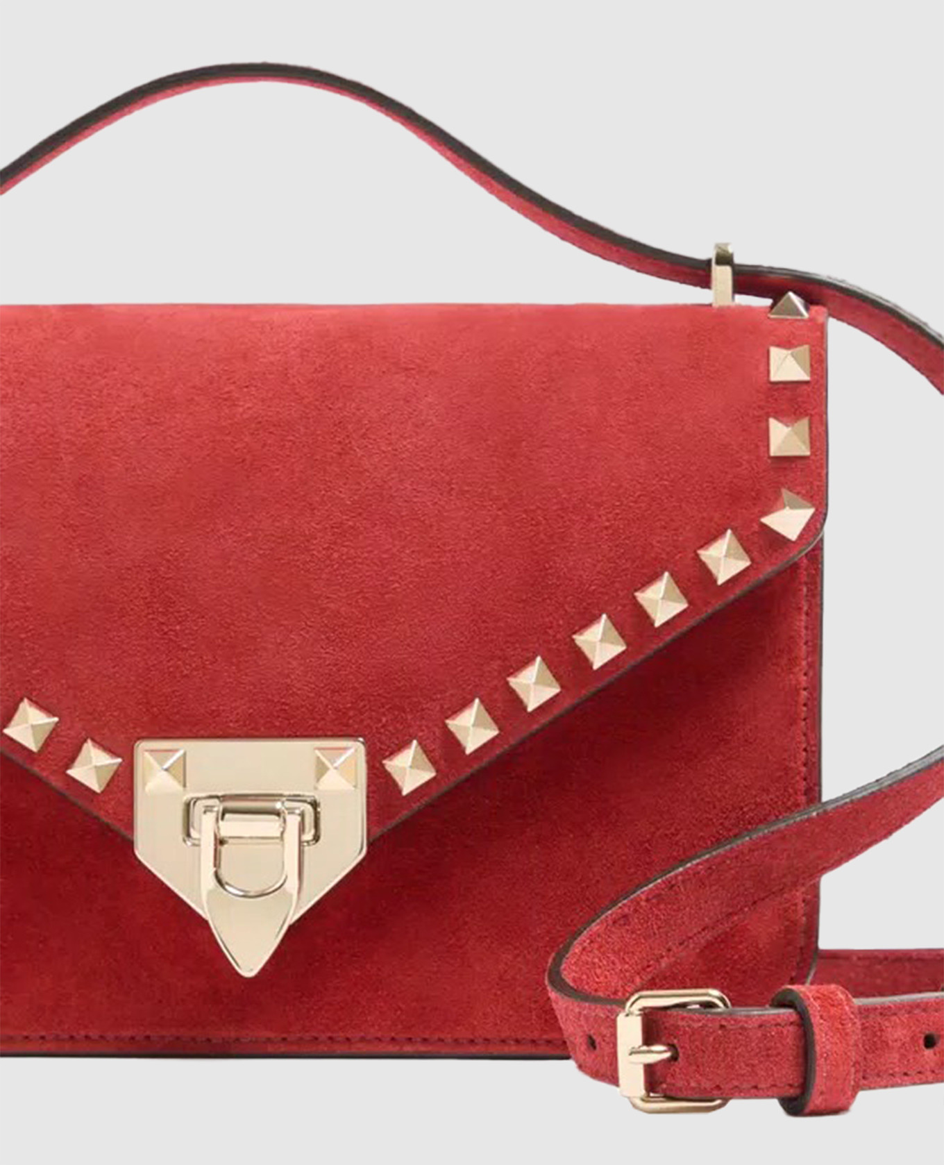 Valentino Червона замшева сумка Rockstud 9W2B0T76KQQ зображення 6