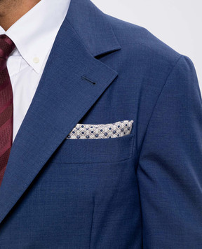 Brunello Cucinelli Серый двухсторонний платок-паше из шелка в принт MX8660091