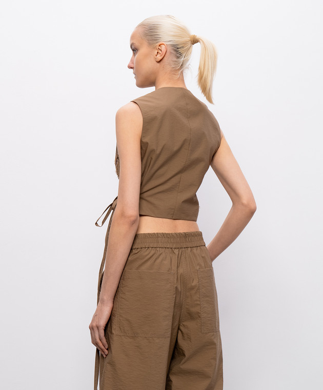 Brunello Cucinelli Коричневый жилет с пайетками M0F79HD906 изображение 4