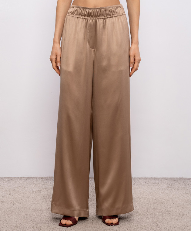 Brunello Cucinelli Коричневі штани із шовку M0C59P8942 зображення 2