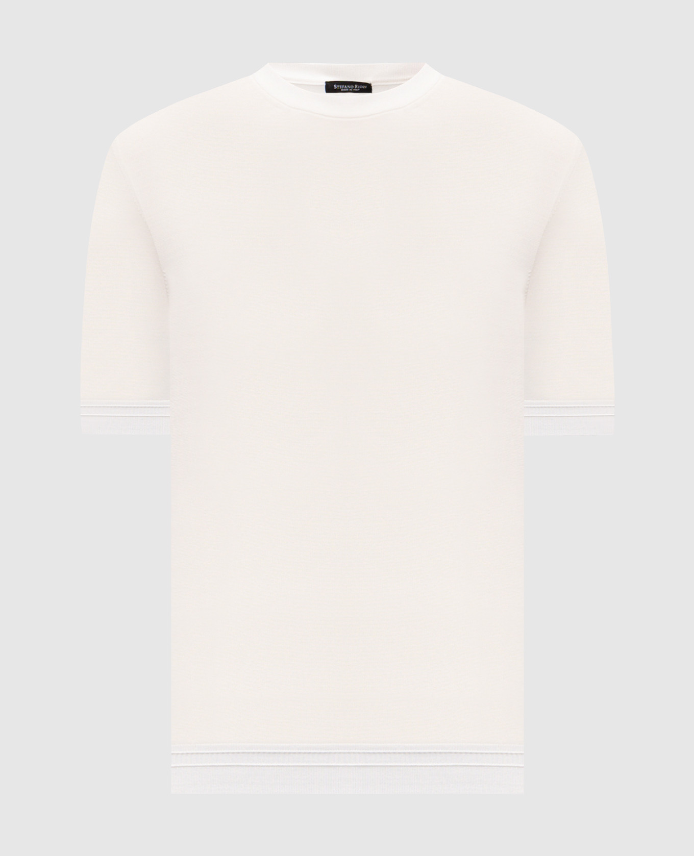 Белая футболка из шелка с вышивкой логотипа