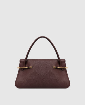 Givenchy Бордова шкіряна сумка-тоут Pinch з логотипом BB5158B2DG