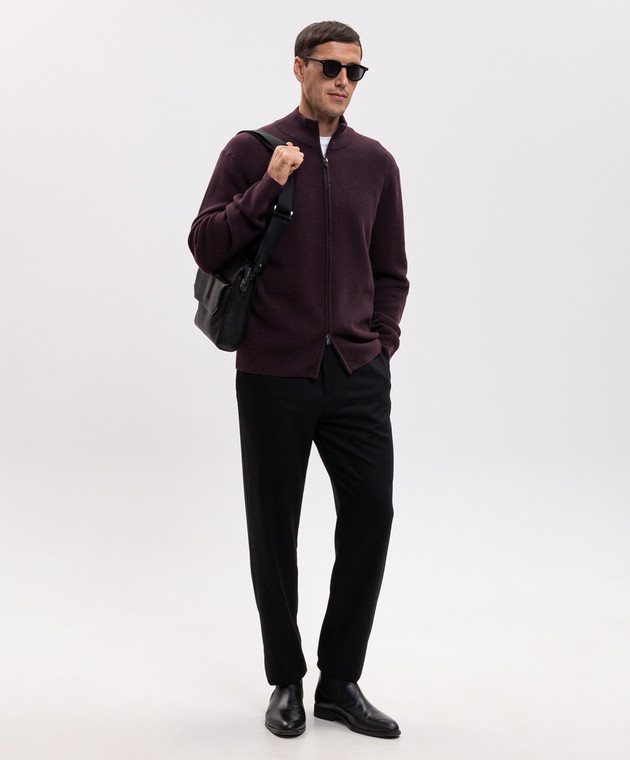 Canali Бордовий кардиган з кашеміру MK02546C0022 зображення 2