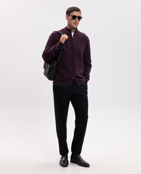 Canali Бордовый кардиган из кашемира MK02546C0022