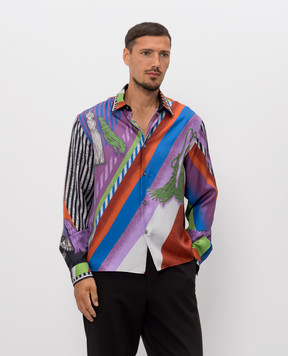 Versace Рубашка из шелка в брендовый принт 10245201A18681