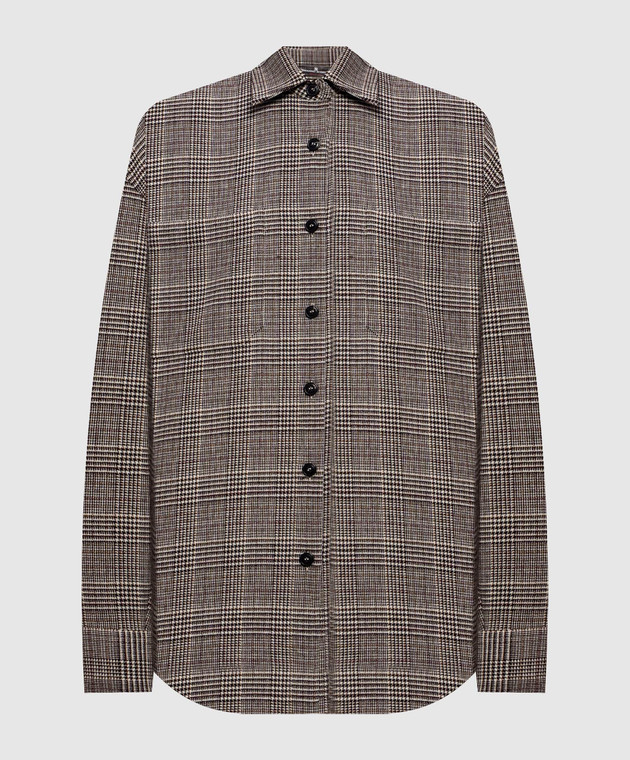 Ermanno Scervino Рубашка из шерсти в клетку D492K402ZHY